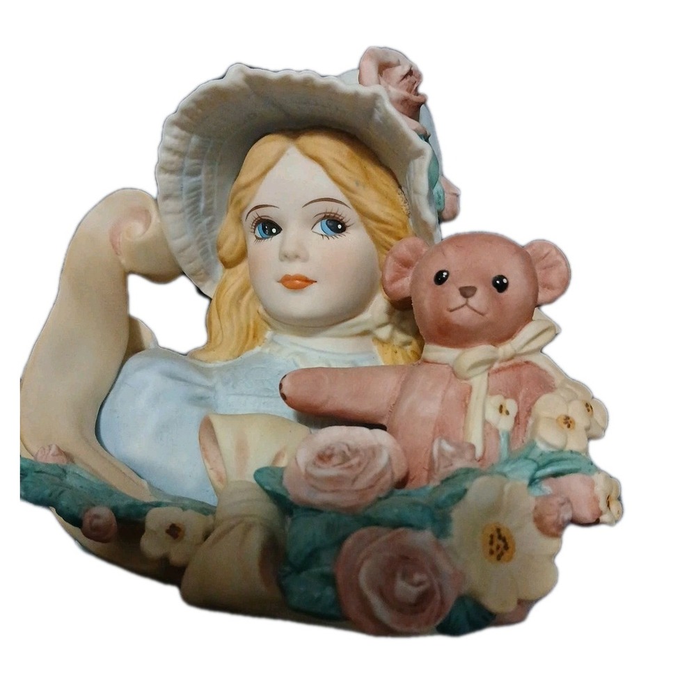 Jan Hagara Royal Orleans Hannah Bust Victorian Girl + Teddy Bear 73 Of 7,500